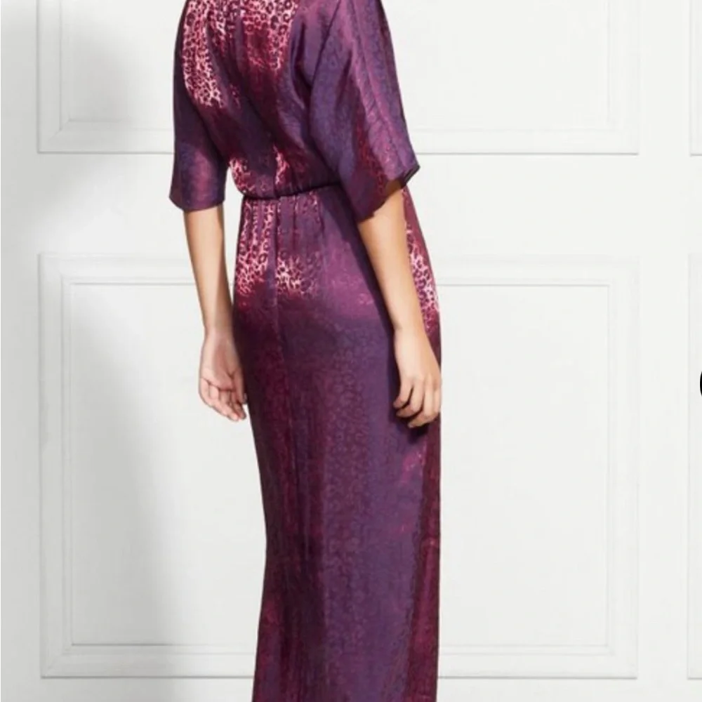 Rachael Zoe Joplin Leopard Lame Caftan - Floral / Purple size 6 - Picture 3 of 6